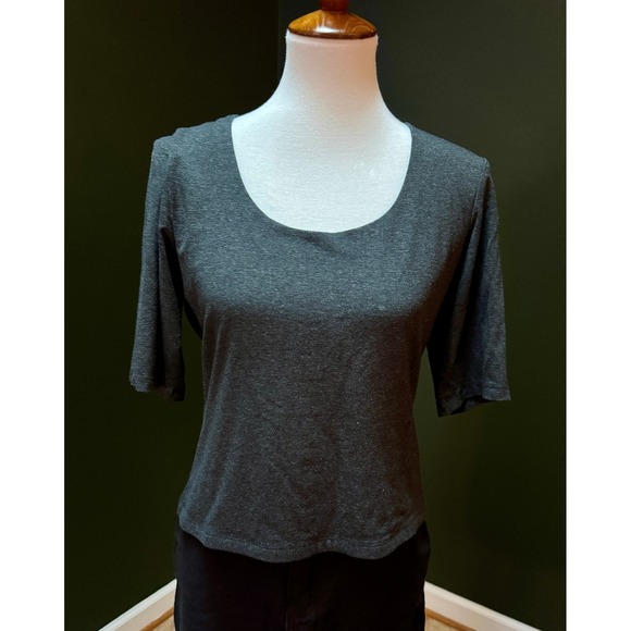 I.N.C. Gray Scoop Neck 3/4 Sleeve Top - Picture 1 of 6